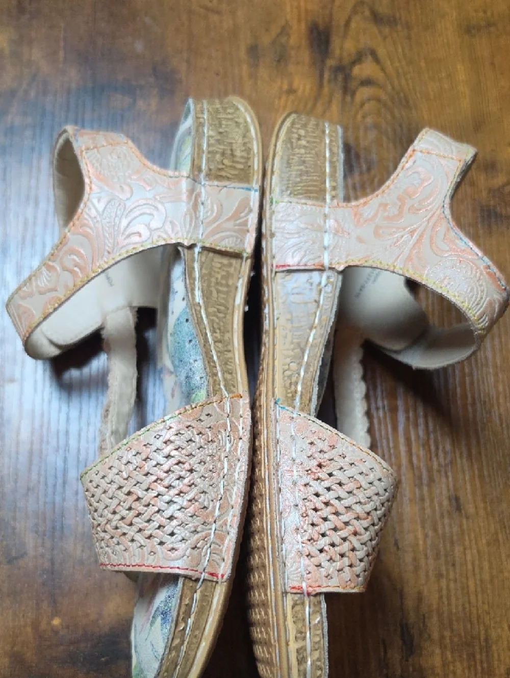 L’ARTISTE‎ by SPRING STEP | Popular Sandals Hand-Painted Floral Leather | US 10